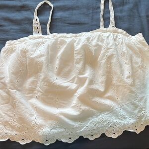 White Eyelet Lace Crop top